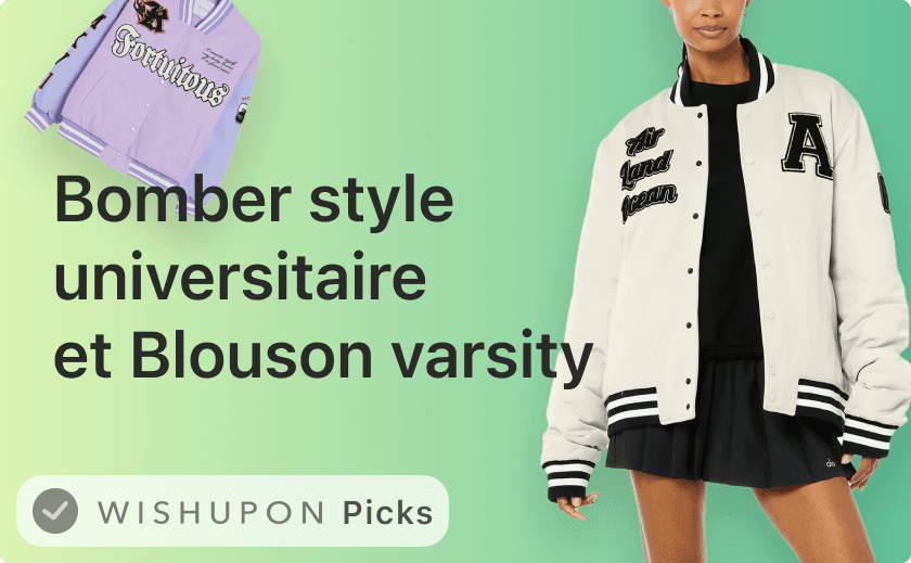 Bomber style universitaire à logo et Blouson varsity