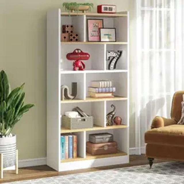 Tribesigns 72 Inch Tall 6 Shelf Bookcase, Floor Standing Cube Storage Organizer