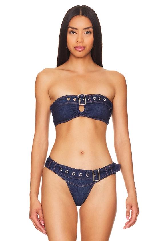The Buckle Bandeau Bikini Top