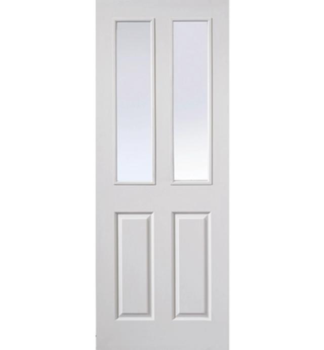 Canterbury White Fire Door - FD30 - 2 Light Clear Glazed