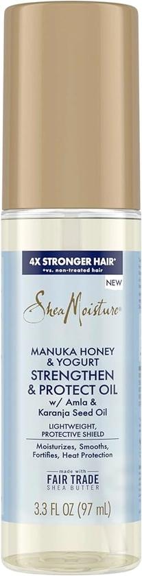 SheaMoisture Strengthen & Protect Oil Manuka Honey & Yogurt for A Lightweight, Protective Shield, 3.3 oz