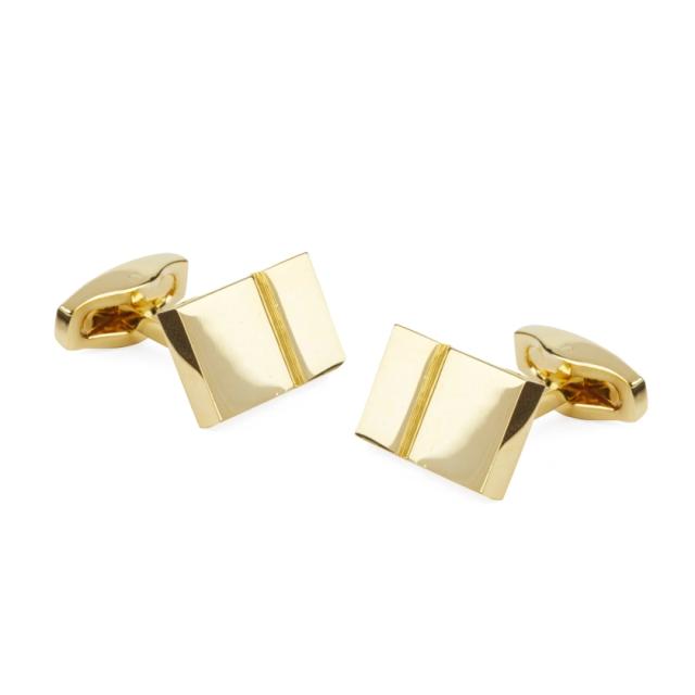 Bricked Gold Cufflinks | Metal Cufflinks | Tie Bar