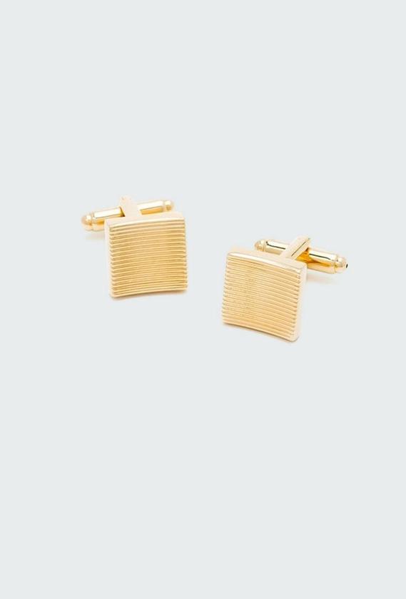 Gold Grooved cufflinks