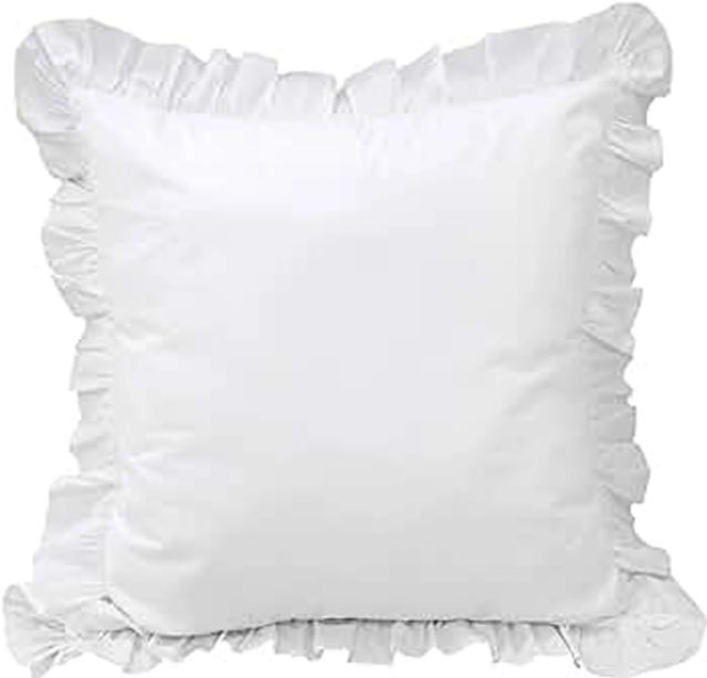 Queen's House White Euro Sham Ruffle Pillowcase 26''x26'' -1 Piece
