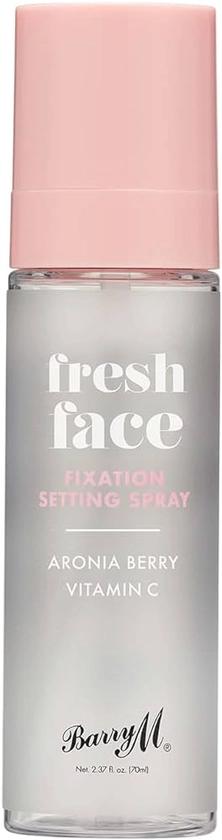 Barry M Fresh Face Fixation Makeup Setting Spray, Long-lasting, Infused With Aronia Berry and Vitamin C Clear