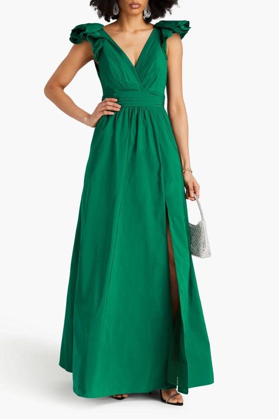 MARCHESA NOTTE Pleated taffeta gown | THE OUTNET