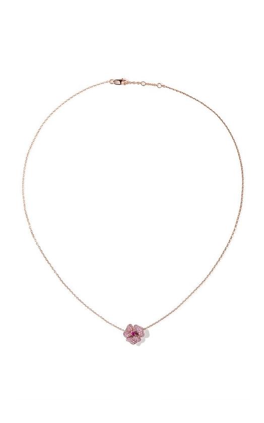 Bloom 18K Rose Gold Sapphire Mini Flower Necklace