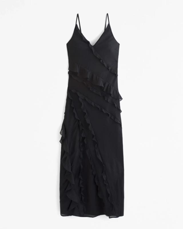 Women's Draped Ruffle Maxi Dress | Women's Dresses & Jumpsuits | Abercrombie.com