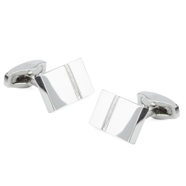 Bricked Silver Cufflinks | Metal Cufflinks | Tie Bar