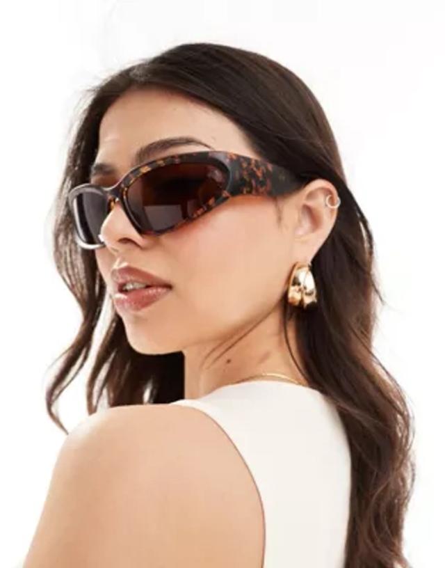 Vero Moda wrap around sunglasses in tortoiseshell | ASOS