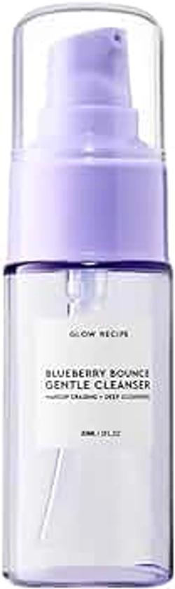 Glow Recipe Mini Blueberry Bounce Gentle Foaming Cleanser - Gentle Exfoliating Facial Wash with Hyaluronic Acid + AHA -Helps Visibly Calm Blemish-Prone Skin, Travel Size Facial Cleanser (30ml / 1 oz)