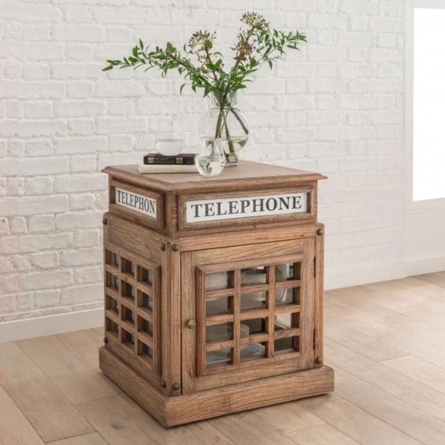 Natural Telephone Box Side Table