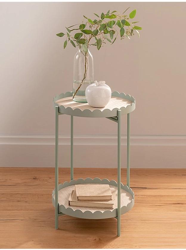 Green Scallop Side Table